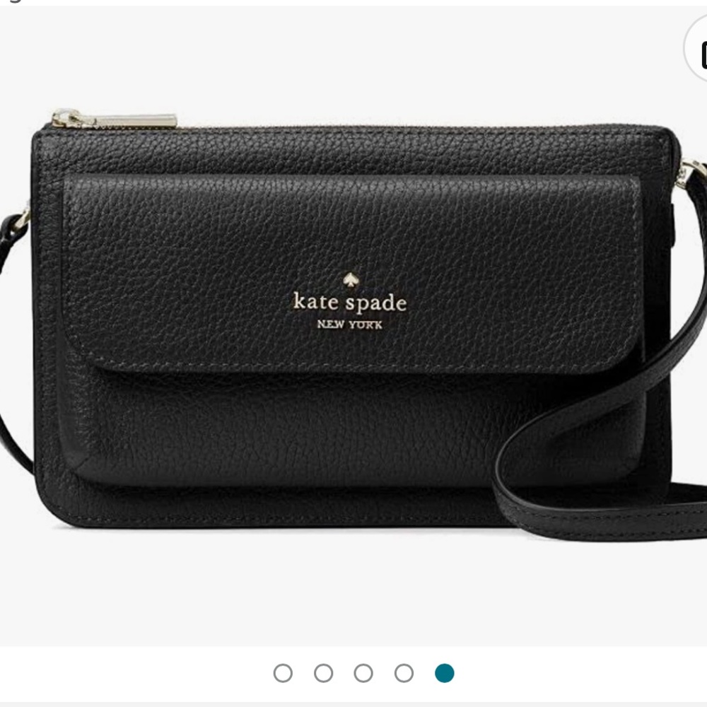 Kate Spade Leila Pebbled Crossbody Black Leather Purse